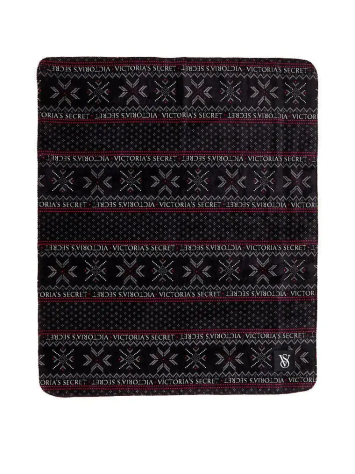 Плед Plush Fleece Blank Black Print