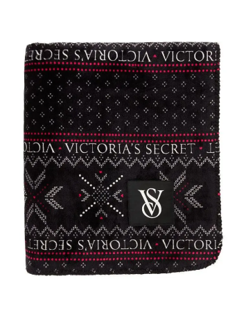 Плед Plush Fleece Blank Black Print