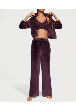 Велюровый костюм Velour Ribbed High-Rise Wide Leg 