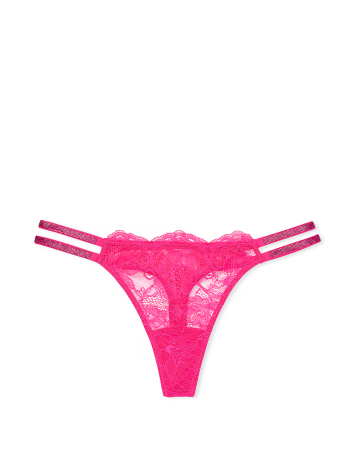 Трусики Double Shine Strap Lace Thong Panty Forever Pink
