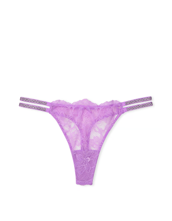 Трусики Double Shine Strap Lace Thong Panty Purple Paradise