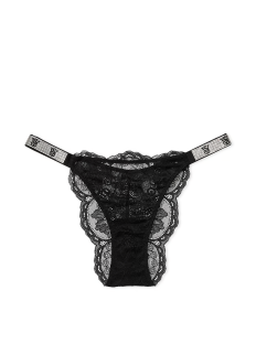 Трусики Shine Strap Lace Brazilian Panty Black