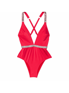 Купальник монокіні Shine Strap Plunge One-Piece Swimsuit Wild Strawberry