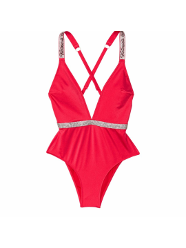 Купальник монокіні Shine Strap Plunge One-Piece Swimsuit Wild Strawberry
