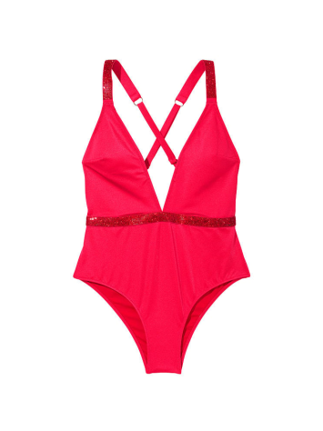 Купальник монокини Shine Strap Plunge One-Piece Swimsuit