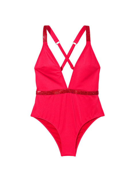 Купальник монокини Shine Strap Plunge One-Piece Swimsuit