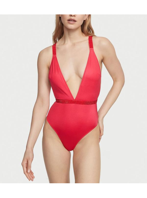 Купальник монокини Shine Strap Plunge One-Piece Swimsuit