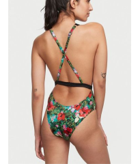 Купальник монокини Shine Strap Plunge One-Piece Swimsuit Floral