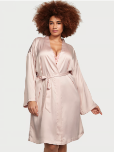 Сатиновий халат Satin Midi Robe Pink Fizz