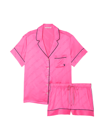 Пижама Satin Short Pajama Set Hollywood Pink