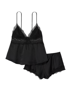 Пижама Stretch Lace & Satin Cami Set Black
