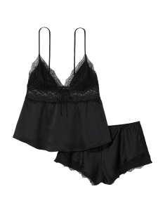 Піжама Stretch Lace & Satin Cami Set Black