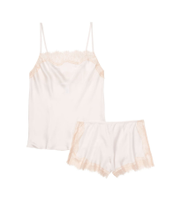 Сатиновая пижама Lace & Satin Cami Set White