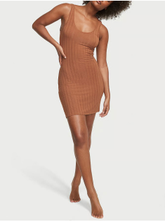 Сукня-пеньюар Luxe Modal Ribbed Slip Caramel