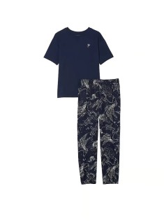 Піжама Cotton & Flannel Tee-jama Set Blue