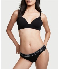 Комплект белья Lightly Lined Wireless Bra Black Thong Set