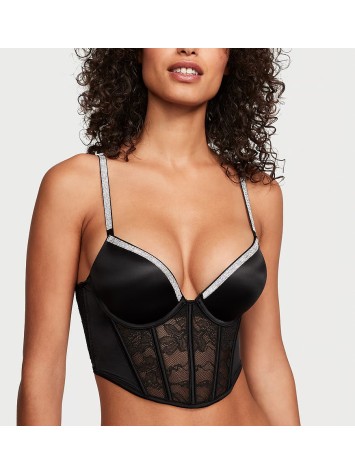 Комплект білизни Bombshell Add-2-Cups Shine Strap Push-Up Corset Top Thong Set