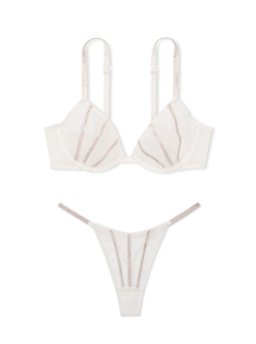 Комплект белья Sheer Shine Low-Cut Demi Bra Coconut White