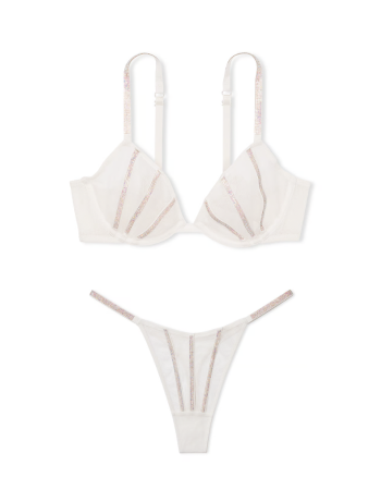 Комплект білизни Sheer Shine Low-Cut Demi Bra Coconut White