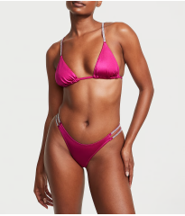 Купальник Shine Strap Triangle Bikini Top Shine Strap Brazilian Bikini Bottom Berry Blush