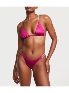 Купальник Shine Strap Triangle Bikini Top Shine Strap Brazilian Bikini Bottom Berry Blush