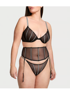 Комплект белья Sheer Shine Low-Cut Demi Bra Black