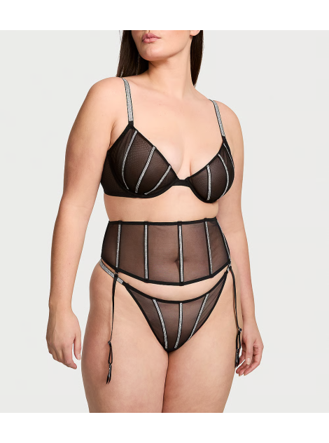 Комплект білизни Sheer Shine Low-Cut Demi Bra Black
