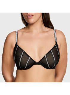 Комплект белья Sheer Shine Low-Cut Demi Bra Black