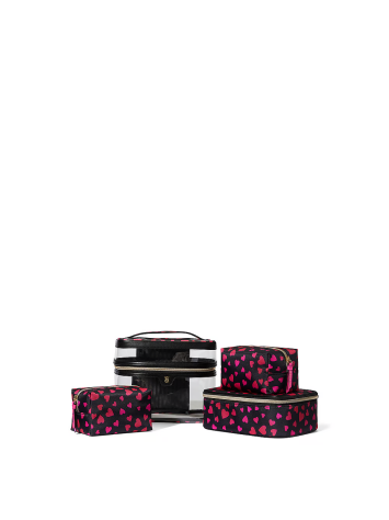 4 в 1 набір косметичок Victoria's Secret 4-Piece Makeup Bag Hearts