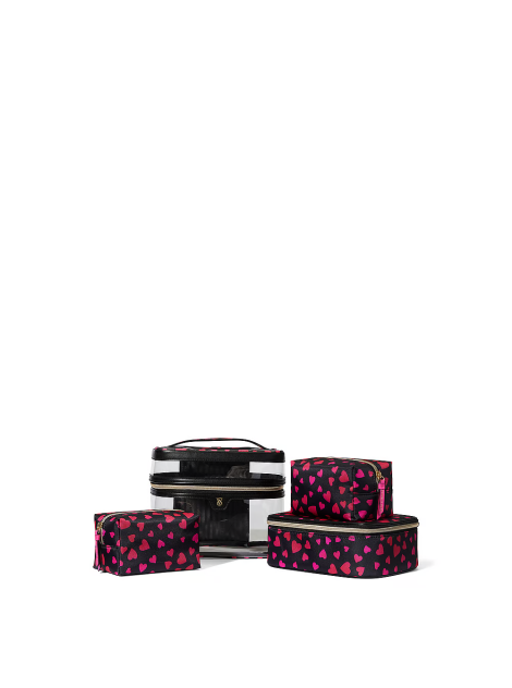 4 в 1 набір косметичок Victoria's Secret 4-Piece Makeup Bag Hearts