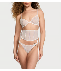 Комплект белья Sheer Shine Low-Cut Demi Bra Coconut White