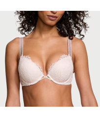 Комплект белья Bombshell Add-2-Cups Double Shine Strap Lace Push-Up Bra Set Coconut White