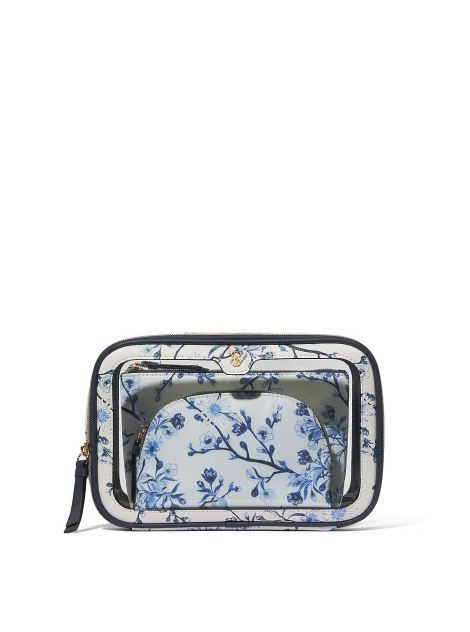 Косметичка 3в1 3-Piece Makeup Bag Blue Floral