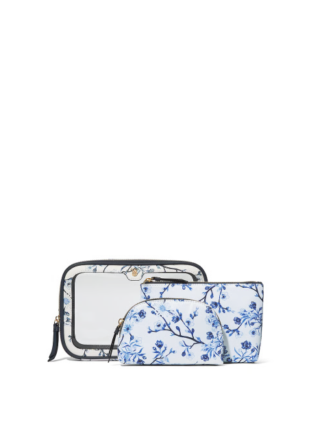 Косметичка 3в1 3-Piece Makeup Bag Blue Floral
