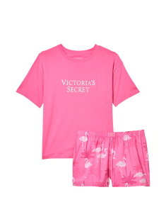 Піжама Cotton Short Tee-Jama Set Hollywood Pink Flamingos