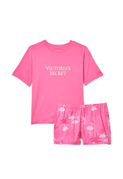 Піжама Cotton Short Tee-Jama Set Hollywood Pink Flamingos