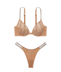 Комплект белья Sheer Shine Low-Cut Demi Bra Toffee