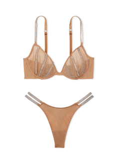 Комплект белья Sheer Shine Low-Cut Demi Bra Toffee