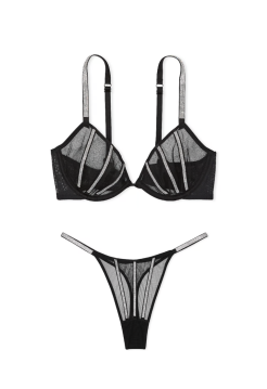 Комплект білизни Sheer Shine Low-Cut Demi Bra Black