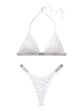 Купальник Bride Shine Triangle Bikini Top & Thong Bikini Bottom White