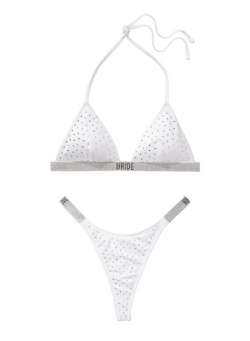 Купальник Bride Shine Triangle Bikini Top & Thong Bikini Bottom White