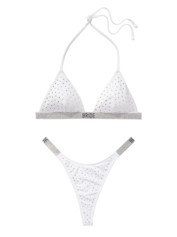 Купальник Bride Shine Triangle Bikini Top & Thong Bikini Bottom White