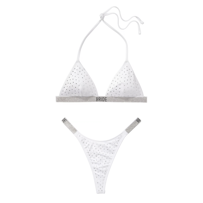 Купальник Bride Shine Triangle Bikini Top & Thong Bikini Bottom White