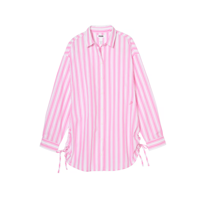 Сорочка Cotton Poplin Cover-Up Shirt Pink Stripe