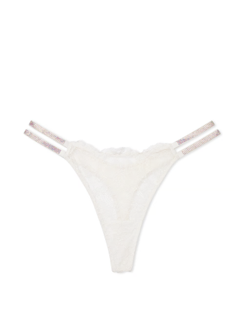 Трусики Double Shine Strap Lace Thong Panty Coconut White