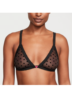 Комплект білизни Fun & Flirty Wireless Triangle Bralette Set Black Hearts