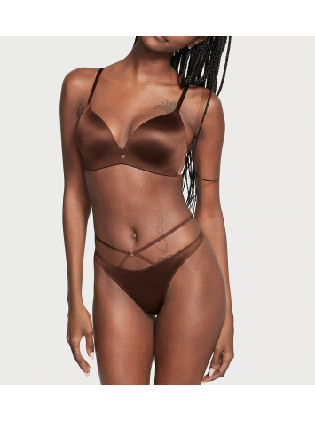 Трусики So Obsessed Strappy Thong Panty Dark Brown