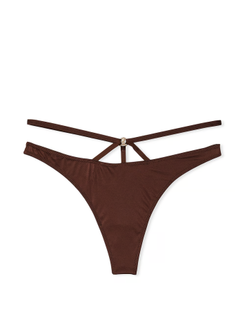 Трусики So Obsessed Strappy Thong Panty Dark Brown