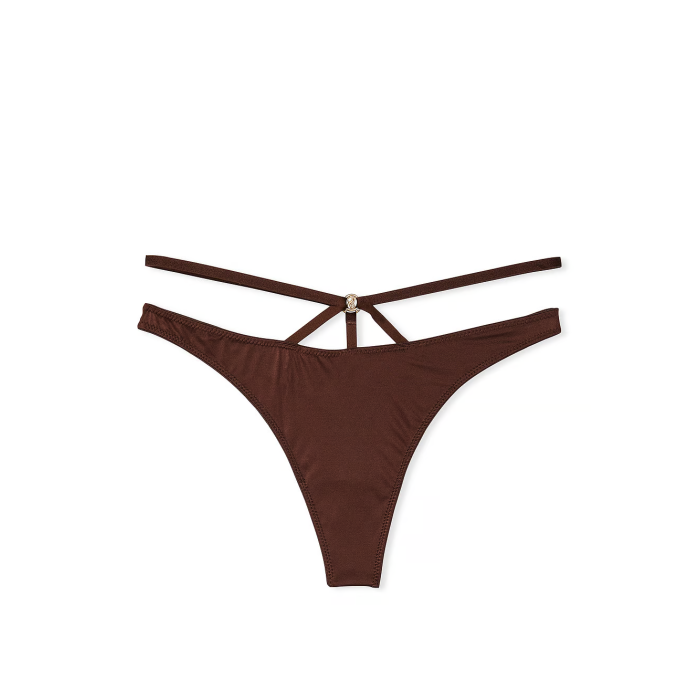 Трусики So Obsessed Strappy Thong Panty Dark Brown