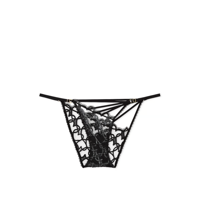 Трусики Shimmer Heart Embroidery Adjustable String Bikini Panty